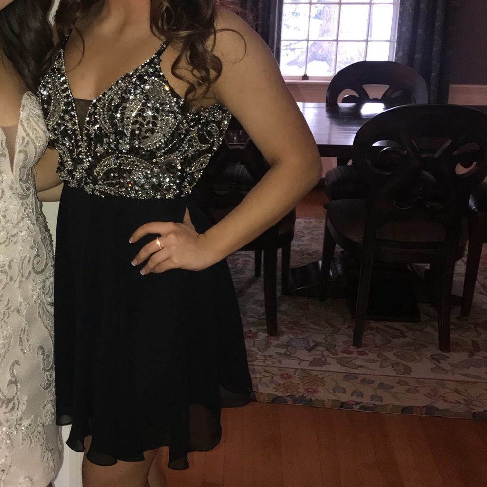 Jovani Jewel-Embellished Short Homecoming Dress